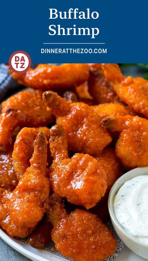 These crispy buffalo shrimp are breaded butterfly shrimp baked to golden brown perfection, then tossed in a three ingredient buffalo sauce. A super easy appetizer option that's great for parties and game day. Finger Food Meals, Shrimp Sauce Recipes, Buffalo Shrimp Recipes, Buffalo Fries, Baked Shrimp Recipes, Buffalo Shrimp, Shrimp Sauce, Shrimp Appetizers, Shrimp Recipes Healthy