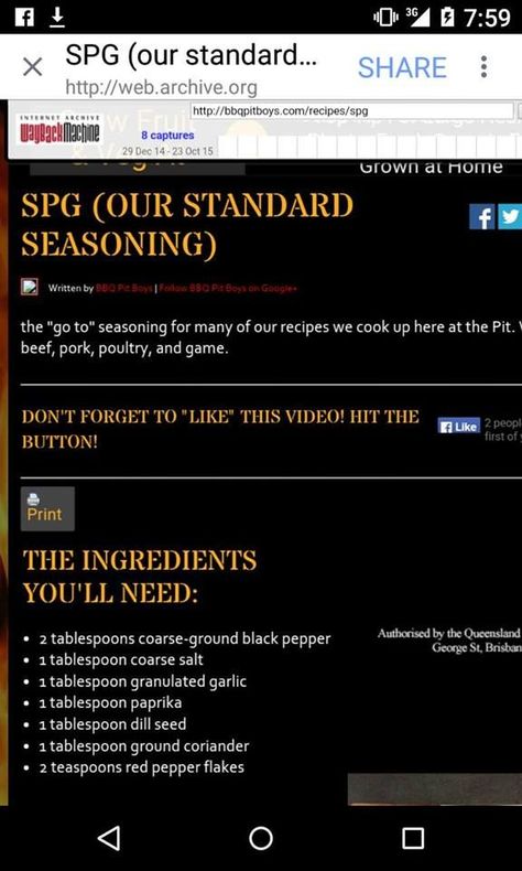 Spg Spice Recipe, Finger Steaks, Weber Recipes, Bbq Rub Recipe, Spice Rubs, Brick Bbq, Recipes Bbq, Dry Rub Recipes, Dry Rubs