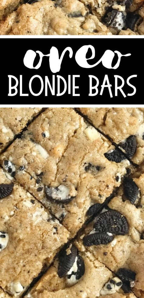 Oreo Recipes Easy, Blondies Dessert, Oreo Blondies, Cookies Package, Recipes Oreo, Oreo Cookie Bar, Blondies Cookies, Blondie Dessert, Cookies Photography