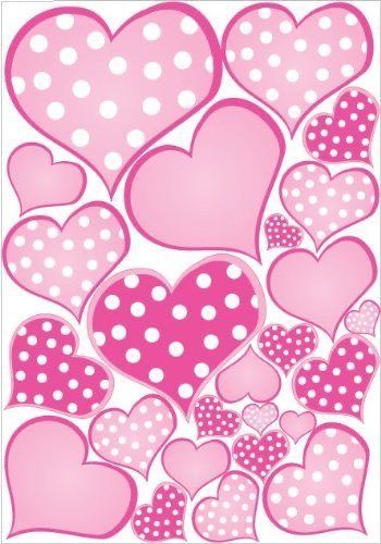 Shrink Charms, Valentine Pictures, Heart Backgrounds, Living Room Board, Valentine Paper, Pastel Heart, Vera Bradley Patterns, Dot Heart, Heart Wall Stickers