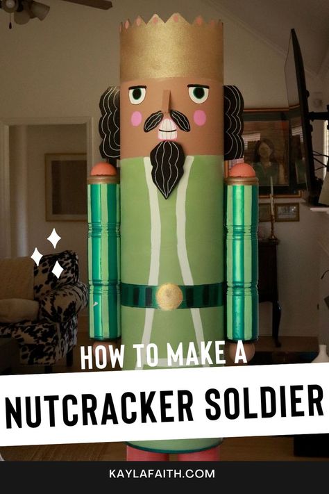 how to make giant nutcracker Make A Nutcracker Soldier, Make A Nutcracker, Giant Nutcracker, Diy Nutcracker, Diy Outdoor Christmas Decorations, Diy Christmas Yard Decorations, Large Christmas Decorations, Floral Christmas Tree, Nutcracker Christmas Decorations