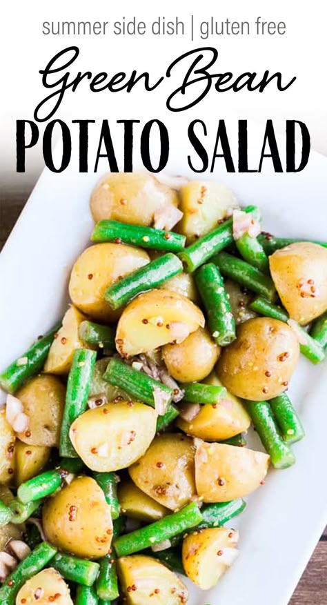 Green Bean Potato Salad, Potatoes Dishes, New Potato Salad, Summer Side Dishes Recipes, Tasty Salads, Savory Sides, Summer Side Dish, Pasta Side Dishes, Green Beans And Potatoes