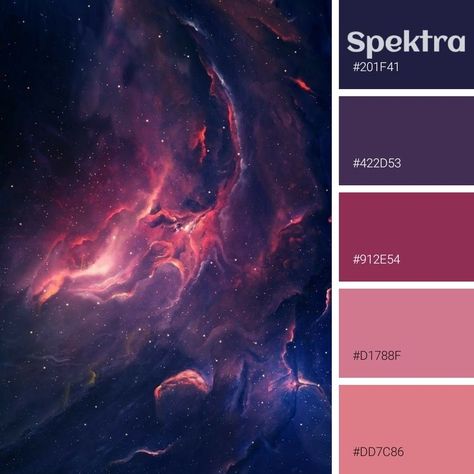 Celestial Color Palette, Procreate Palette, Dark Galaxy, Website Color Palette, Galaxy Colors, Dark Color Palette, Hex Color Palette, Hex Color, Blue Color Palette