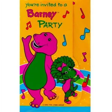 Barney Party, Plates And Cups, Paper Tablecloth, Barney & Friends, Disney Princess Birthday, Birthday Plate, Blue’s Clues, Vintage Invitations, Paper Plates Party