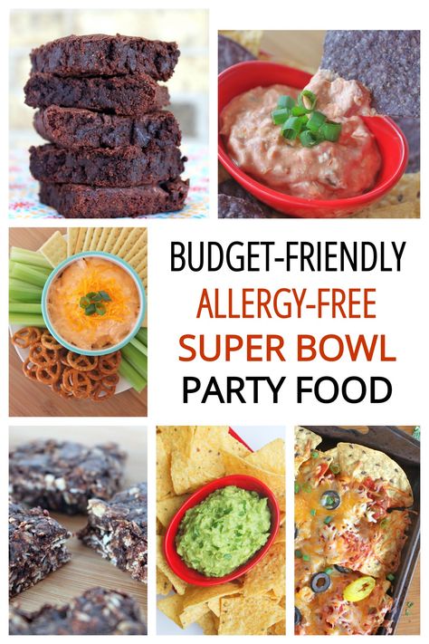 Allergy-Friendly, Budget-Friendly Super Bowl Party Snacks - Are you hosting or attending a Super Bowl party and need some allergy-friendly snack ideas that won't break the bank? We compiled the perfect list of party food for you. From CheapskateCook.com #superbowl #partyfood #allergyfree Allergy Free Party Food, Dairy Free Super Bowl Food, Allergen Friendly Party Food, Allergy Friendly Party Food, Dairy Free Football Party Food, Dairy Free Birthday Party Food, Dairy Free Party Food, Ground Turkey Healthy Recipes, Recipes With Ground Turkey Healthy