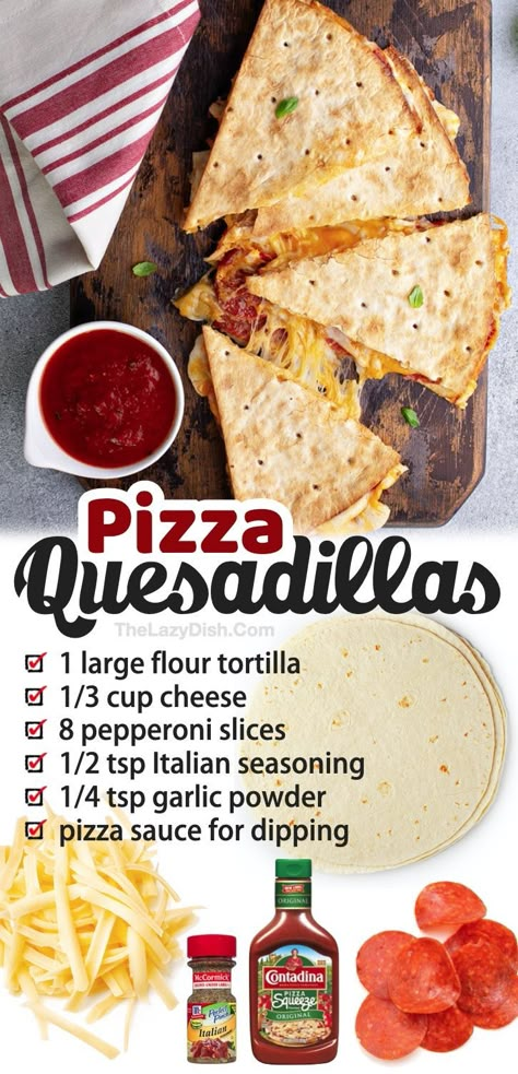 A fun & easy last minute dinner idea! My kids love these pizza themed quesadillas. Super simple and cheap to make with just a few ingredients and great for busy weeknight meals. Making dinner for my picky eaters is the hardest part of being an adult! Fortunately, I've discovered a few quick and effortless recipes over the years that my teenagers absolutely love. Quesadillas are a classic comfort food, and I can’t think of a better way to eat them than stuffed with pizza ingredients! Pepperoni Pizza Quesadillas, Pizza Quesadillas, Chili Relleno, Super Easy Dinner, Chicken Sandwich Recipes, Fast Dinners, Quick Easy Dinner, Dinner Idea, Quesadillas