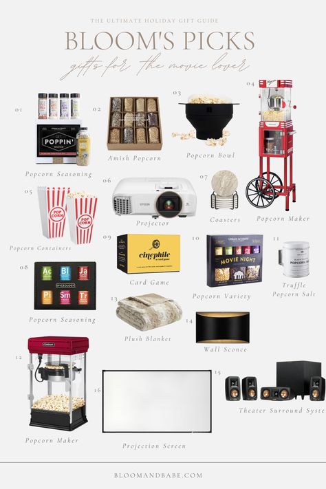 Movie Night Gift Ideas, Movie Lover Gift Ideas, Movie Basket, Gifts For Movie Lovers, Backyard Movie Theaters, Movie Night Gift Basket, Popcorn Containers, Holiday Movie Night, Movie Night Popcorn