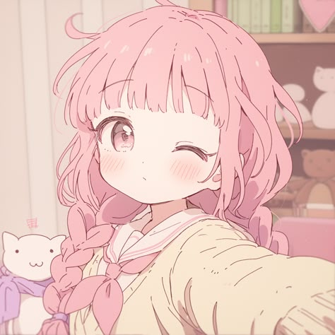 Pink Chibi Pfp, Cute Anime Pics Chibi, Kawaii Pink Anime Pfp, Cute Instagram Pfp, Cute Anime Pfp Pink, Cute Core Anime, Kawaii Anime Icon, Cute Core Wallpaper, Pfp Arts