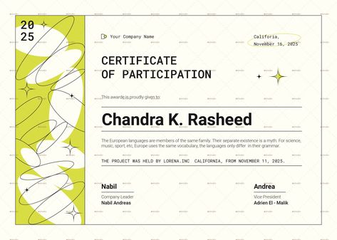 Creative Minimal Certificate Minimal Certificate Design, Graphic Design Certificate, Creative Certificate Design, Creative Certificate, Certificate Ideas, Certificate Of Appreciation, European Languages, Certificate Of Completion, Certificate Design