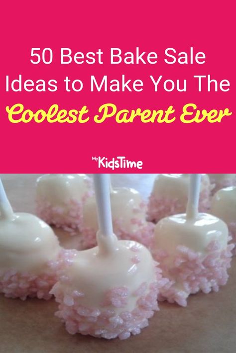 Has the note come home again with your kid, looking for contributions to a bake sale to raise funds? Stuck for ideas? We seem to get several requests a year from our school, Scouts or other associations, and I’m always on the lookout for new bake sale recipes. So here are 50 of the best bake sale ideas to make you the coolest parent ever: Easy Bake Sale Ideas, Kids Bake Sale, Bake Sale Sign, Lemon Truffle Recipe, Bake Sale Ideas, Fall Bake Sale, Bake Sale Desserts, Lemon Bar Cookies, Bake Sale Treats