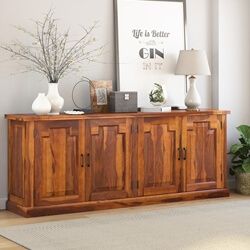 Benbow Rustic Solid Wood 4 Door Extra Long Sideboard Cabinet Long Storage Cabinet, Extra Long Sideboard, Long Sideboard, Large Cabinets, Rustic Buffet, Dining Room Sideboard, Room Cabinet, Dark Furniture, Large Sideboard