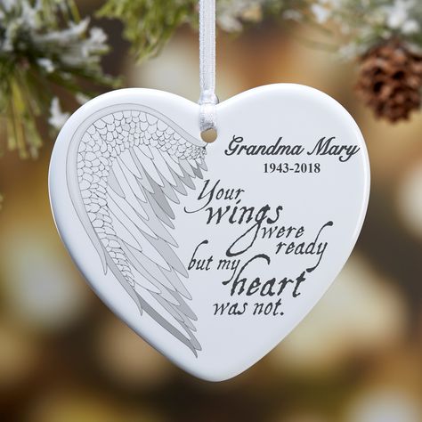 Memory Sayings, Personalized Garden Stones, Angel Wing Design, Natural Ornaments, Angel Wings Design, Personalization Mall, Wing Design, Christmas Board, Express Love