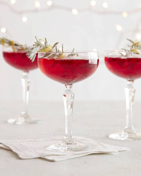 Pomegranate Champagne Spritzer from www.whatsgabycooking.com (@whatsgabycookin) Champagne Spritzer, Pomegranate Gin, New Years Eve Menu, Gin Fizz Cocktail, New Year's Drinks, Champagne Recipes Cocktails, Whats Gaby Cooking, Red Drinks, Couple Cooking