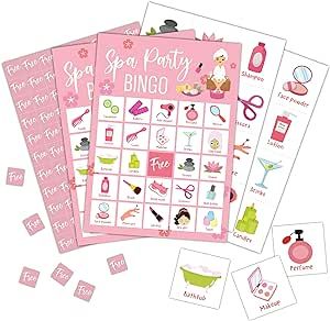 Foosproea Spa Bingo Cards, Beauty Themed Bingo Games for 24 Players, Spa Games for Family Friends Large Group Activities, Sleepover Party Favors Supplies Decorations(23) Large Group Activities, Sleepover Party Favors, Spa Games, Games For Family, Kids Gift Guide, Sleepover Party, Bingo Games, Group Activities, Bingo Cards