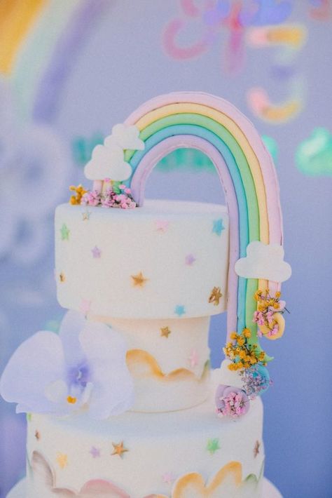 Kara's Party Ideas Pastel Rainbow "Threenage Dream" 3rd Birthday Party | Kara's Party Ideas Threenage Dream Party Ideas, Threenager Birthday Party Decorations, Threenage Dream, Chai Cart, Threenager Birthday, Cotton Candy Cart, Pastel Rainbow Cake, Kids Craft Tables, Party Tricks