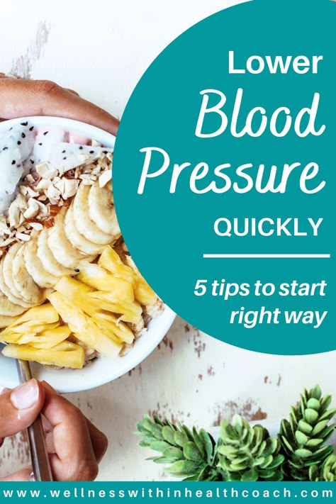 You can lower blood pressure quickly and naturally in just 7 days! High blood pressure is no longer considered an age-related disease but is instead the result of lifestyle choices. YOU have the power to improve your blood pressure. Learn 5 steps you can take starting today: #lowerbloodpressurenaturally #lowerbloodpressurequickly Blood Pressure Lowering Foods, Lower Blood Pressure Quickly, High Blood Pressure Diet Meals, High Blood Pressure Recipes, High Blood Pressure Diet, Lower Blood Pressure Naturally, High Blood Pressure Remedies, Blood Pressure Control, Blood Pressure Food