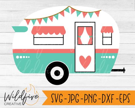 Christmas Caravan, Camper Drawing, Summer School Art, Vintage Camper Art, Camper Clipart, Camper Art, Camper Svg, Vintage Rv, Retro Campers