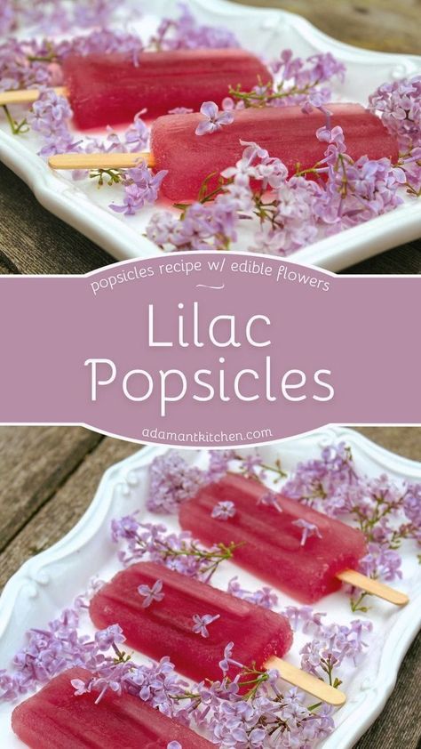 Lilac Recipes, Chamomile Recipes, Spring Dessert Ideas, Vegan Nice Cream, Lilac Wine, Popsicles Recipe, Edible Flowers Recipes, Spring Dessert, Chilled Desserts