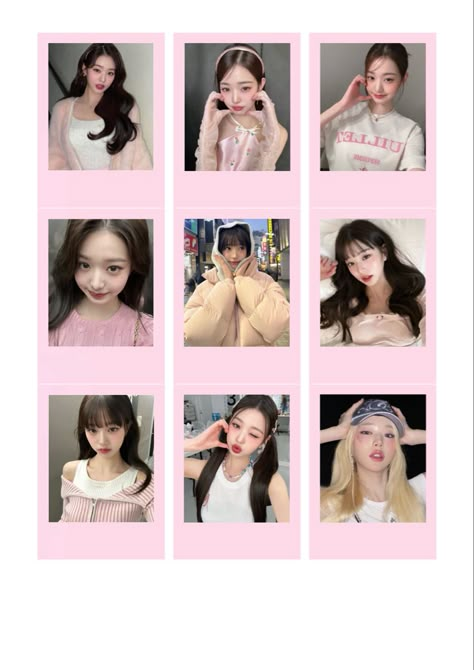 wonyoung polaroid polco ive deco. print a4 size Ive Polaroid Printable, Polaroid Pictures Kpop, Wonyoung Polaroid, Card Wonyoung, Kpop Polaroids, Kpop Polaroid, Polaroid Kpop, Polaroid Aesthetic, Polaroid Template