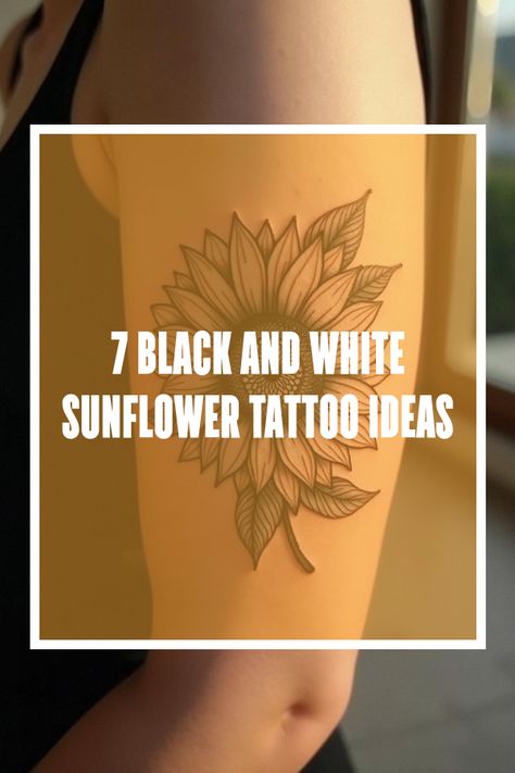 Did you know that a black and white sunflower tattoo can totally transform your vibe? Explore the edgy contrast of ink art, the mystique of floral designs, and pure style inspiration that stands out in every photo. White Sunflower Tattoo, Black And White Sunflower Tattoo, Sunflower Tattoo Ideas, White Sunflower, Stylish Tattoo, White Sunflowers, Sunflower Tattoo, Ink Art, Floral Designs