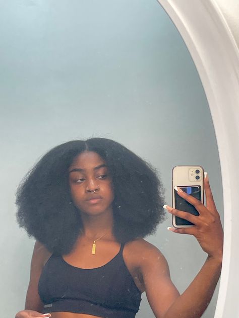 Long Natural Black Hairstyles, 4c Mid Length Natural Hair, Blow Dried 4c Hair, Blowout Hair Natural Black Women, 4c Natural Afro, Blown Out 4c Hair, 4c Aesthetic, Short Natural Hair Styles For 4c Hair Do It Yourself, Blowout Hairstyles Natural Hair