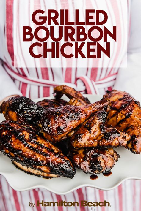 Burbon Chicken, Bourbon Chicken Recipe, Grilled Bbq Chicken, Bourbon Chicken, Bbq Chicken Recipes, Barbecue Restaurant, Hamilton Beach, Grilled Chicken Recipes, Chicken Marinades