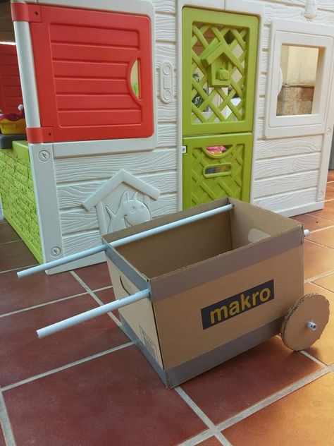 DIY Cardboard Wheelbarrow | Built by Kids Cardboard Storage Boxes, Cardboard Storage, Rose Flower Pictures, Tools And Toys, Simple Machines, Led Diy, Diy Cardboard, Better Future, Cardboard Crafts