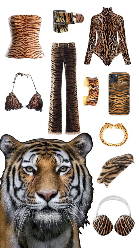 🐅🐅🐅 Tiger Print Outfits, Jungle Outfit, New York Outfit, Jungle Theme Parties, Animal Party Theme, Animal Print Outfits, Welcome To The Jungle, Jungle Theme, Themed Outfits