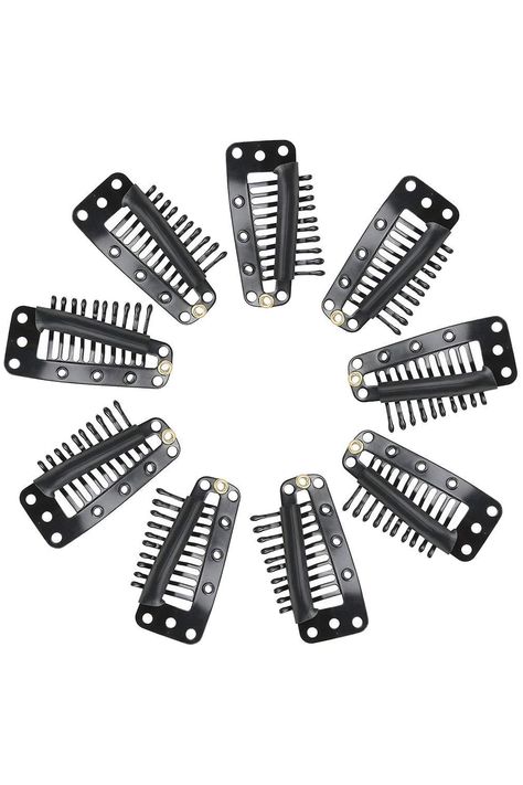 Tinksky 20pcs 10-Teeth Snap-Comb Wig Clips with Rubber for Hair Extension (Black) Wig Clips, Hair Rubber, Wig Colors, Extension Hair, Black Hair Extensions, Light Skin, Black Beauty, Hair Extension, For Hair