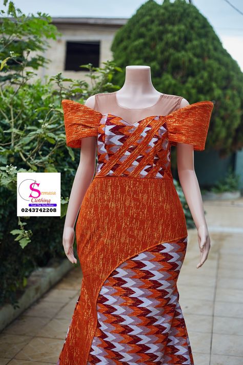 Mermaid Gown with structured sleeves by SEMASA CLOTHING 0243742208 Structured Sleeves, Kente Styles, Mermaid Gown, Ankara Styles, Clothing Ideas, African Dress, African Clothing, Ankara, Fabric Design