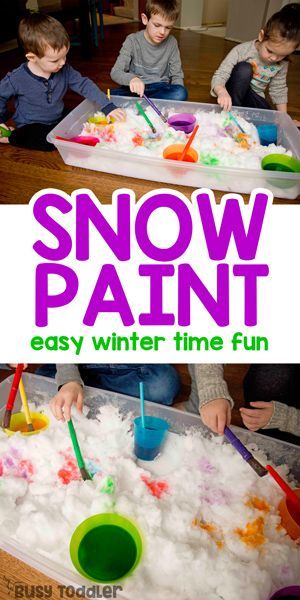 If Snow Came Down In Colors, Winter Activity For Kids, Paint Snow, Snow Paint, Winter Activities For Toddlers, Maluchy Montessori, Winter Activities Preschool, Toddler Painting, Aktiviti Kanak-kanak