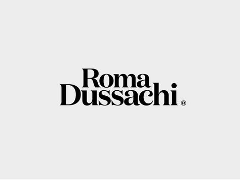 Roma Dussachi Logotype Brandon Nickerson, Gallery Logo, Typographie Logo, Fancy Logo, Magazine Web Design, Minimalist Logos, Serif Logo, Typo Logo, Word Mark Logo