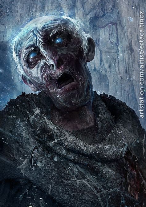 ArtStation - Maester Luwin, Ertaç Altınöz Got White Walkers, Maester Luwin, Fantasy Tattoo, The Winds Of Winter, Zombie Art, White Walker, Night King, Gra O Tron, House Stark