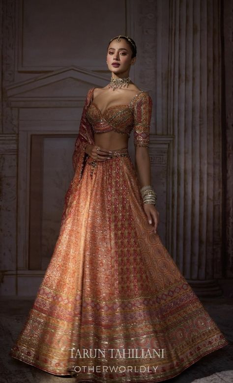 Rust Orange Lehenga, Reception Lengha, Indian Prom Dresses, Traditional Lengha, Indian Outfits Modern, Indian Sari Dress, Wedding Lehenga Designs, Indian Bride Outfits, Latest Bridal Dresses