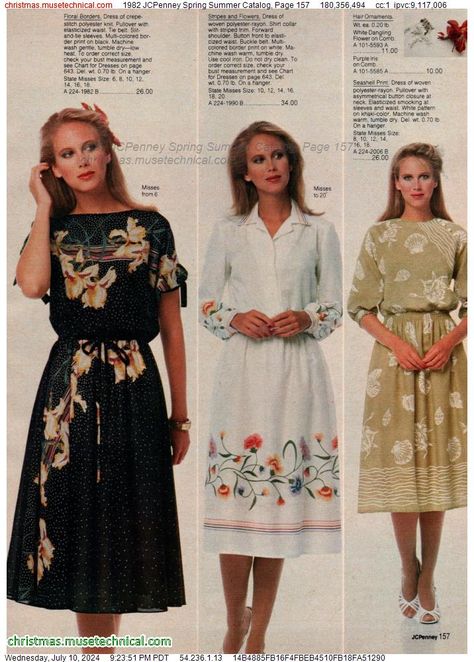 1982 Fashion, 1980 Dress, 1980 Fashion, Cotton Dresses Summer, Old School Fashion, Century Clothing, 80s Fashion, Historical Fashion, Fashion History