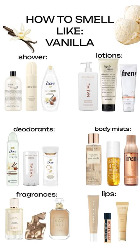 #quotes #outfitinspo #inspo #vanillagirl #inspo To Smell Like Vanilla, Vanilla Perfumes, Smell Like Vanilla, Fragrances Perfume Woman, Body Hygiene, Basic Skin Care Routine, Shower Skin Care, Body Care Products, Pretty Skin Care