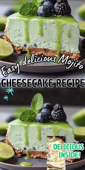 Boozy Cheesecake Recipes, Cocktail Cheesecake, Boozy Cheesecake, Mojito Cheesecake, Zumbo's Just Desserts, Cheesecake Flavors, Classic Mojito, Homemade Graham Cracker Crust, Gluten Free Cheesecake