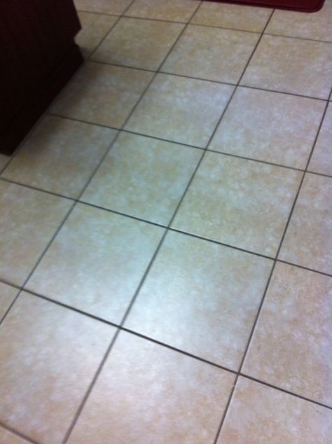 tile before Grout Renew Grout Renew, White Kitchen Floor, Grout Paint, Off White Kitchens, White Tile Floor, Tile Grout, White Floors, Kitchen Floor Tile, Kitchen Floor