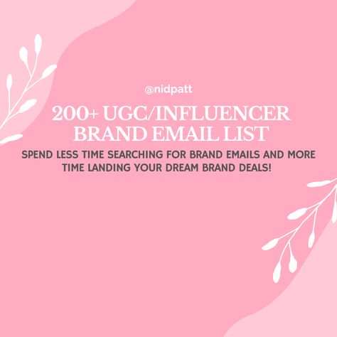 Finding the right emails to get in contact with brands can be quite difficult and time-consuming. Lucky for you, I created a list of 200+ brand emails for your UGC and Influencer needs! I have worked with many of these brands MYSELF! This list contains brands that will ACTUALLY work with UGC creators and Influencers!   This list includes over 200+ emails for niches of all types!  Spend less time gathering brand emails and start pitching today! Brand Emails, Ugc Creators, Email Branding, Another Country, Contact List, Skin Care Brands, Brand Me, Beauty Skincare, Email List