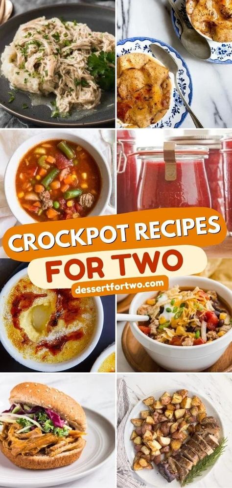 Don't miss out on the BEST crockpot recipes for two! There are lots of small batch slow cooker recipes here. Not only will you find easy dinner recipes for two on your next date night, but also crockpot meals you can freeze! Crockpot Chicken Recipes For One Person, Personal Crockpot Recipes One, Small Crockpot Recipes For Two Chicken, Easy 2 Person Crock Pot Meals, Crockpot For Two Easy, Easy Mini Crockpot Recipes, Slow Cooker For 2, Recipes For 2 Quart Crock Pot, Small Slow Cooker Recipes For One