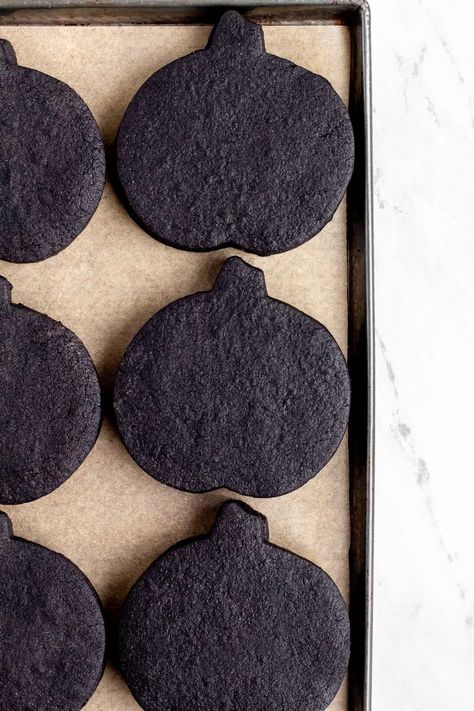 Black Cocoa Sugar Cookies Cocoa Sugar Cookies, Black Cookies, Decorated Pumpkins, Black Cocoa, Dutch Cocoa, Chocolate Sugar Cookies, Crispy Cookies, Cocoa Cookies, Vintage Baking