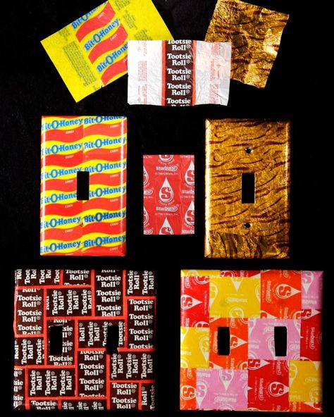 Martha Stewart Crafts, Candy Wrapper, Candy Wrappers, Upcycled Crafts, Switch Plate Covers, Light Switch Covers, Crafts For Teens, Craft Tools, Cute Crafts