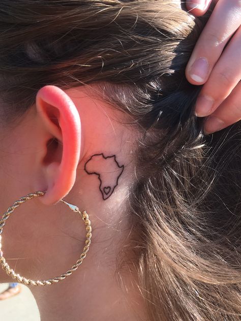 Small African Tattoo For Women, Small African Tattoo, Afrikaans Tattoo, Africa Outline Tattoo, African Continent Tattoo, Africa Tattoos For Women, Ghana Tattoo, Nigerian Tattoo, South African Tattoo