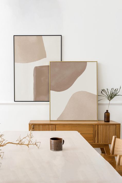 Japandi Wall Art Set of 2 Print, Earth Tone Wall Art, Abstract Neutral Shapes Art Set by ArsNovaPrints on Etsy Beige Canvas Art, Beige Backdrop, Neutral Artwork, Box Frame Art, Earth Tone Wall Art, Japandi Wall Art, Urban Road, Diy Abstract Canvas Art, Organic Art