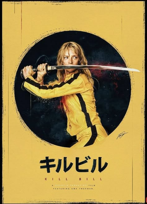 Kill Bill Fanart, Kill Bill Pfp, Kill Bill Tattoo, Kill Bill Aesthetic, Kill Bill Art, Uma Thurman Kill Bill, Kill Bill Poster, Kill Bill Movie, Mondo Posters