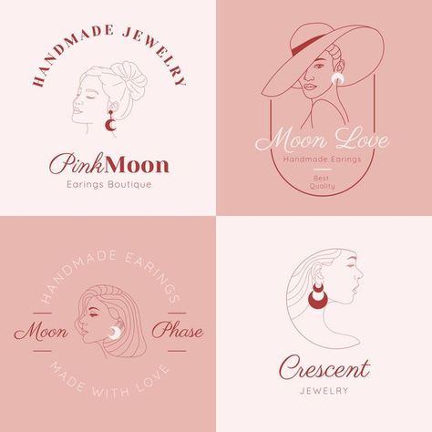 Jewelry Shop Logo Ideas, Small Business Logo Ideas Jewelry, Earring Logo Design Ideas, Jewelery Logos Design Ideas, Handmade Accessories Logo Design Ideas, Jewelry Logos Ideas, Jewelry Business Logo Ideas, Logo Design For Accessories, Logo For Accessories Shop