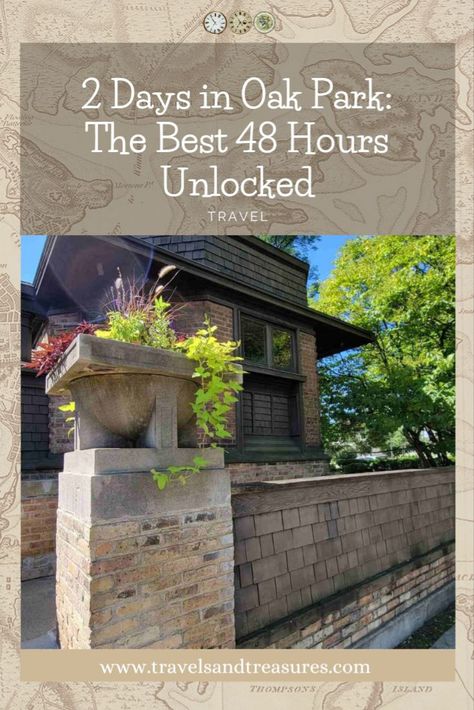 If you are spending 2 days in Oak Park and need an itinerary from a local, you are in the right place. Just outside of Chicago, the charming suburb of Oak Park offers the perfect weekend escape. Oak Park Chicago, Prairie Style Architecture, Oak Park Illinois, Illinois Travel, Prairie Style Houses, Chicago Suburbs, Weekend Escape, Victorian Architecture, Oak Park