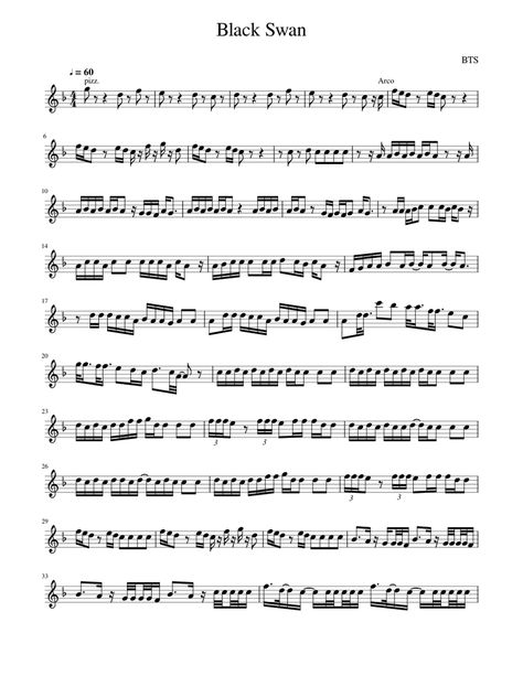 Kpop Violin Sheet Music, Black Swan Piano, Black Swan Violin, Pop Piano Sheet Music, Black Swan Bts, Violin Notes, Bts Black Swan, Free Violin Sheet Music, Alto Saxophone Sheet Music