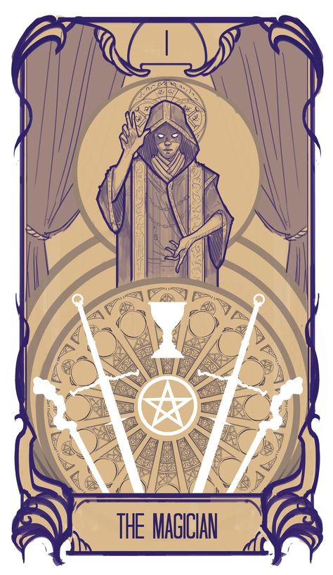 ArtStation - 1. The Magician, Arnesson Art / Thomas hugo Stage Magician, Magician Card, Magician Art, Tarot Card Artwork, Tarot Cards Art Illustration, Magician Tarot Card, Magician Tarot, The Magician Tarot, Tarot Tattoo