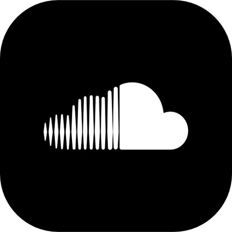 Sound Logo, Pastel Highlights, Cloud Logo, Sound Cloud, Black And White Instagram, Cloud Icon, Black App, Png Logo, Free Hand Drawing